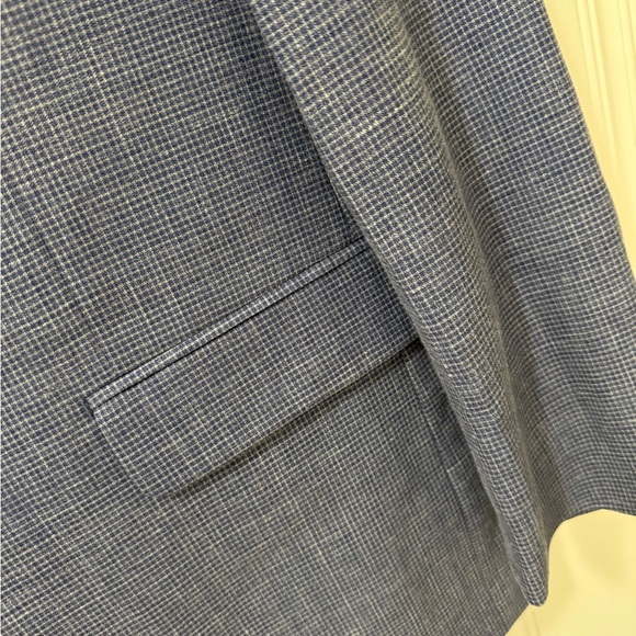 Lauren Ralph Lauren wool silk linen Textured Navy Blazer size 44L - Picture 4 of 9